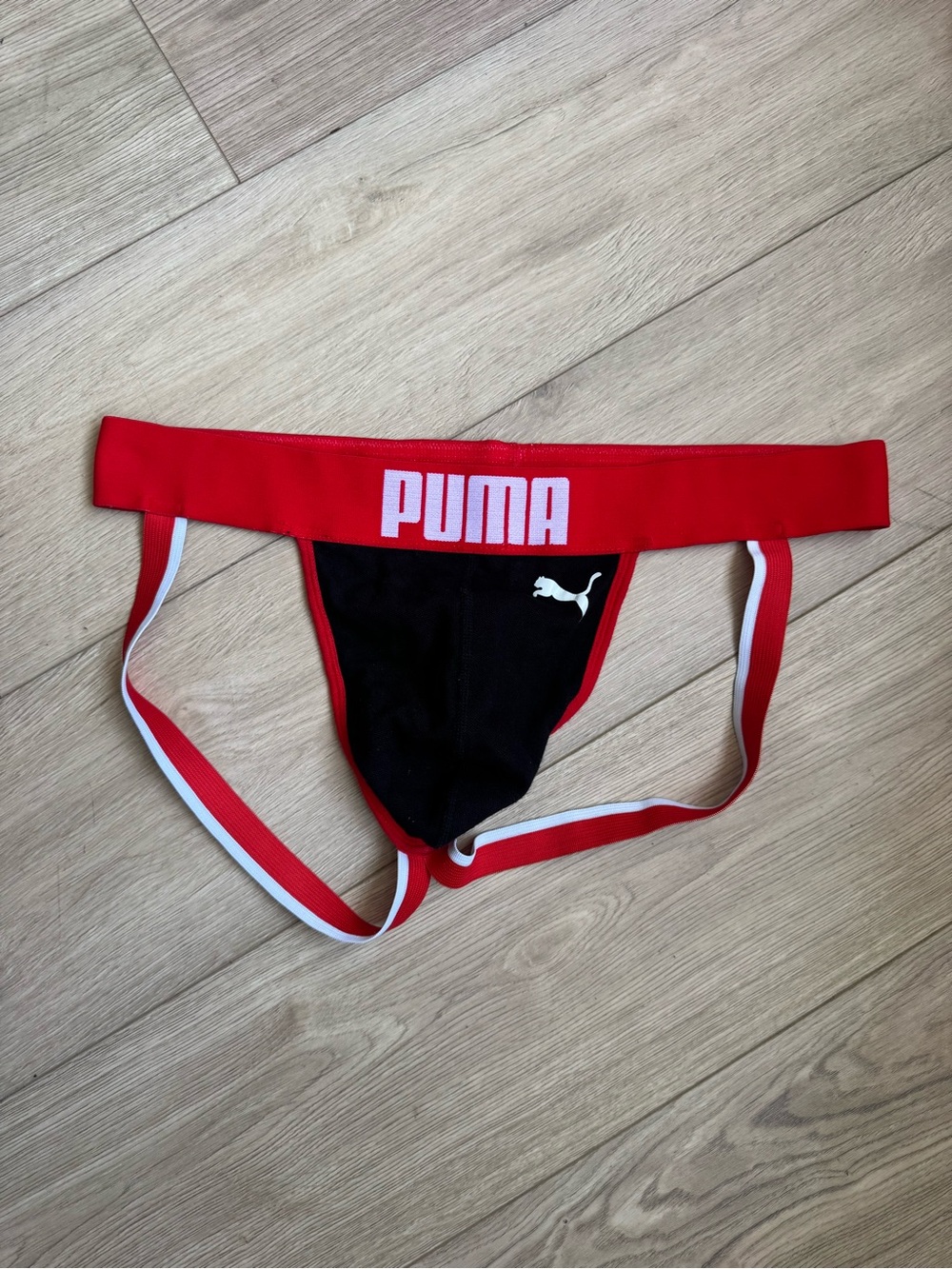 Puma Red & Black Men's Athletic Jock Brief